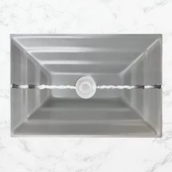 Linkasink 23" Rectangular Glass Undermount Bathroom Sink with Metal Leaf Accent