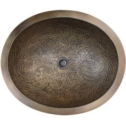 Linkasink Cast Bronze 18-1/2" Oval Yellow Bronze Vessel Bathroom Sink