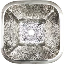 Linkasink Cast Bronze 16" Square Bronze Drop In or Undermount Bathroom Sink