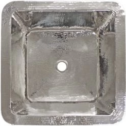 Linkasink Hammered Metals 16" Square Drop In or Undermount Bathroom Sink