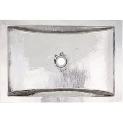Linkasink Hammered Metals 20" Rectangular Drop In or Undermount Bathroom Sink
