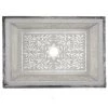 Linkasink 20-3/4" Rectangular White Marble with Mother of Pearl Inlay Undermount Bathroom Sink