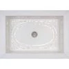 Linkasink 20-3/4" Rectangular White Marble with Mother of Pearl Inlay Undermount Bathroom Sink