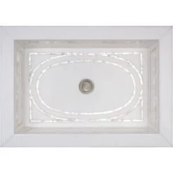 Linkasink 20-3/4" Rectangular White Marble with Mother of Pearl Inlay Undermount Bathroom Sink