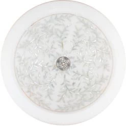 Linkasink 16-1/2" Circular White Marble with Mother of Pearl Inlay Drop In or Vessel Bathroom Sink