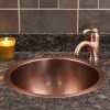 Signature Hardware Baina 18" Copper Drop In or Undermount Bathroom Sink