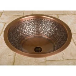 Signature Hardware 18" Copper Drop In Bathroom Sink