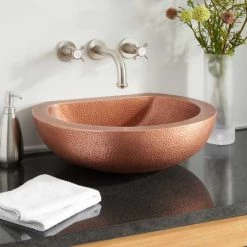 Signature Hardware Brienna 20" Copper Vessel Bathroom Sink