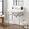 Signature Hardware Mason 31" Vitreous China Console Sink with 3 Faucet Holes at 8" Centers and Overflow