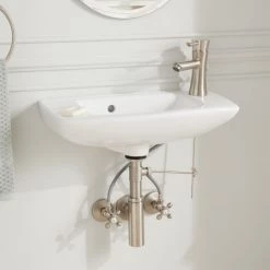 Signature Hardware Belvidere 20" Vitreous China Wall Mounted Bathroom Sink with Single Faucet Hole