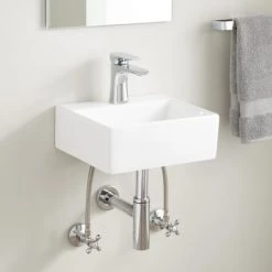 Signature Hardware Corrie 13" Vitreous China Wall Mounted Bathroom Sink with 1 Faucet Hole