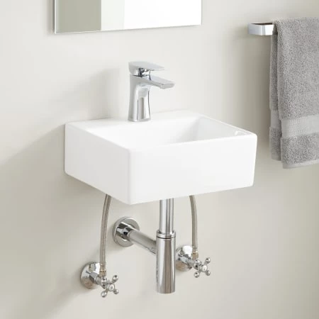 Signature Hardware Corrie 13" Vitreous China Wall Mounted Bathroom Sink with 1 Faucet Hole