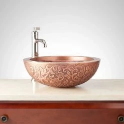 Signature Hardware Coram 18" Copper Vessel Bathroom Sink