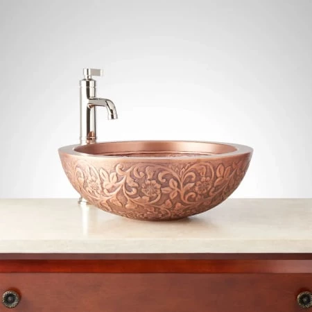 Signature Hardware Coram 18" Copper Vessel Bathroom Sink