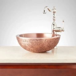 Signature Hardware Nilofar 14" Copper Vessel Bathroom Sink