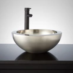 Signature Hardware Tamarisk 16" Double Wall Stainless Steel Vessel Sink