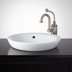 Signature Hardware Milforde 17" Vitreous China Drop In Bathroom Sink