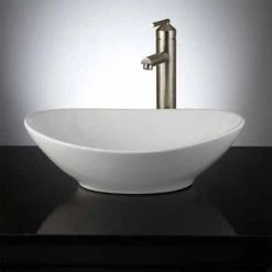 Signature Hardware Valor 18" Oval Vitreous China Vessel Bathroom Sink - Set of 2