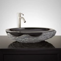 Signature Hardware Harney 22" Natural Stone Vessel Bathroom Sink