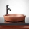 Signature Hardware 17" Copper Drop In Bathroom Sink