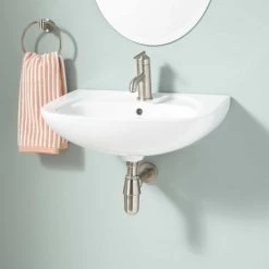 Signature Hardware Abrams 23" Vitreous China Wall Mounted Bathroom Sink with 1 Faucet Hole