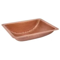 Signature Hardware 20" Hammered Copper Undermount Bathroom Sink