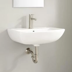 Signature Hardware Kerr 22" Vitreous China Wall Mounted Bathroom Sink with Single Faucet Hole and Overflow