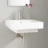 Signature Hardware Stoddert 20" Vitreous China Wall Mounted Bathroom Sink with Single Faucet Hole and Overflow