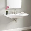 Signature Hardware Olney 40" Vitreous China Wall Mounted Bathroom Sink with 3 Faucet Holes at 8" Centers and Overflow