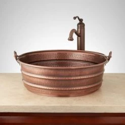 Signature Hardware 17" Copper Vessel Bathroom Sink