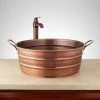 Signature Hardware 18" Copper Vessel Bathroom Sink