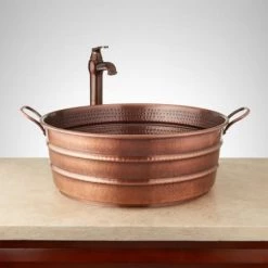 Signature Hardware 18" Copper Vessel Bathroom Sink