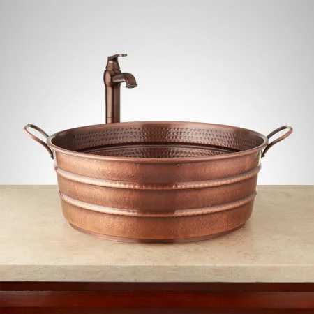 Signature Hardware 18" Copper Vessel Bathroom Sink