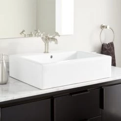 Signature Hardware Guerrero 24" Vitreous China Vessel Bathroom Sink with Single Faucet Hole and Overflow