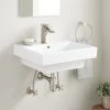 Signature Hardware Forsskal 21" Vitreous China Wall Mounted Bathroom Sink with Single Faucet Hole and Overflow