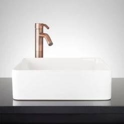 Signature Hardware Hibiscus 16" Rectangular Fireclay Vessel Bathroom Sink