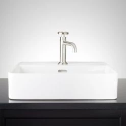 Signature Hardware Hibiscus 20" Fireclay Vessel Bathroom Sink with Single Faucet Hole