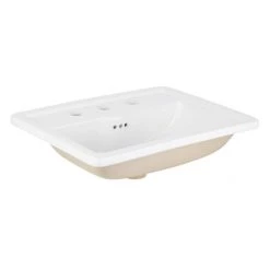 Signature Hardware Key West 23" Vitreous China Drop In Bathroom Sink with 3 Faucet Holes at 8" Centers