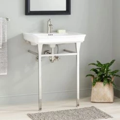 Signature Hardware 26" Bayhaven Console Sink with Traditional Top - Single Hole