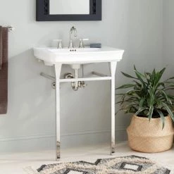 Signature Hardware 26" Bayhaven Console Sink with Traditional Top - 8" Widespread