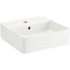 Signature Hardware Hibiscus 17" Fireclay Vessel Bathroom Sink with Single Faucet Hole