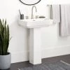 Signature Hardware Pentero 23" Fireclay Pedestal Bathroom Sink Only with 3 Faucet Holes and 8" Centers