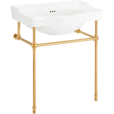 Signature Hardware Cierra 30" Vitreous China Console Bathroom Sink with 3 Faucet Holes at 8" Centers - Image 2