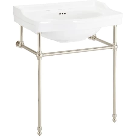 Signature Hardware Cierra 30" Vitreous China Console Bathroom Sink with 3 Faucet Holes at 8" Centers - Image 6